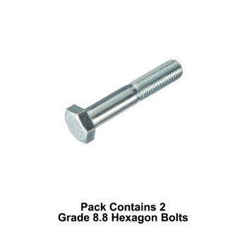 Unifix M12x160 Grade 8.8 Hexagon Bolts DIN 931 with 1.75mm Pitch and Bright Zinc Plated Finish