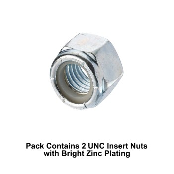 Unifix 1 UNC-8TPIx1.5 - Grade 2 Nyloc Insert Nuts ANSI/ASME B18.16.6 with 8 TPI Pitch and Bright Zinc Plated Finish - Allow 2-3 Days