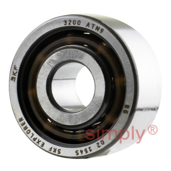 SKF 3200ATN9 Double Row Angular Contact Ball Bearing with Glass Fibre Reinforced Polyamide Cage 10x30x14mm