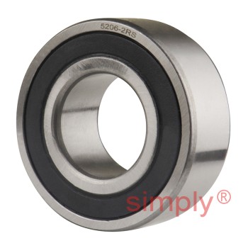 Budget 3206B2RS Rubber Sealed Double Row Angular Contact Ball Bearing 30x62x23.8mm