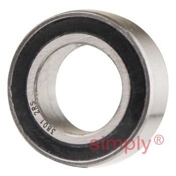 Budget 3801B2RSRTVH Rubber Sealed Double Row Angular Contact Ball Bearing 12x21x7mm