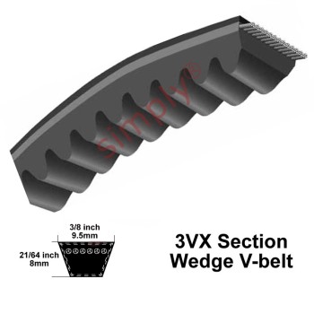 3VX250 Major Brand Narrow Profile Cogged V-Belt