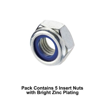 Unifix M20x30 - Class 10 Steel Insert Nuts DIN 985 with 2.5mm Pitch and Bright Zinc Plated Finish