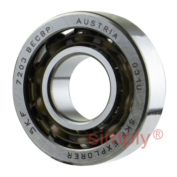 SKF 7203BECBP Single Row Angular Contact Ball Bearing 17x40x12mm