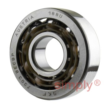 SKF 7303BECBP Single Row Angular Contact Ball Bearing 17x47x14mm