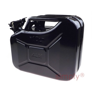 FCB10 Rugged Heavy Duty Metal Fuel Can 10L Black for Petrol Diesel Oil Kerosene Paraffin Gasoline etc