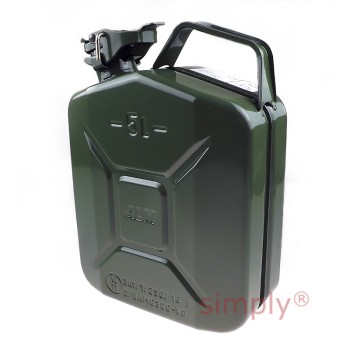 FCG05 Rugged Heavy Duty Metal Fuel Can 5L Green for Petrol Diesel Oil Kerosene Paraffin Gasoline etc