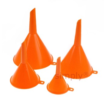 FS004 4 Piece Plastic Tough Plastic Funnel Set