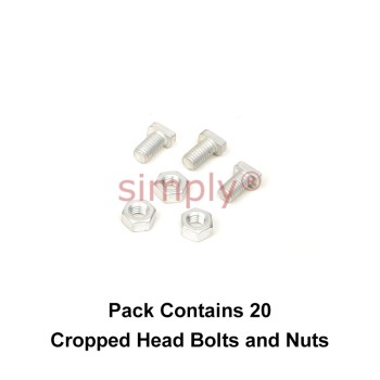 Universal Parts GH003 Greenhouse Cropped Head Bolts and Nuts M6x14mm (1mm Pitch) Pack of 20