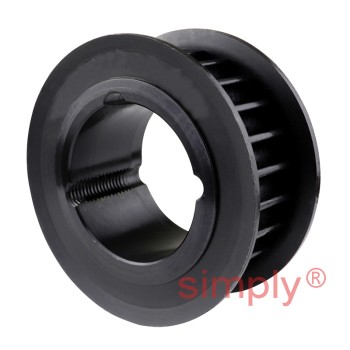 TL34-5M-15F - 5mm Pitch 34 Tooth Flanged HTD Type Steel Taper Bore Timing Pulley for 15mm Wide Belts