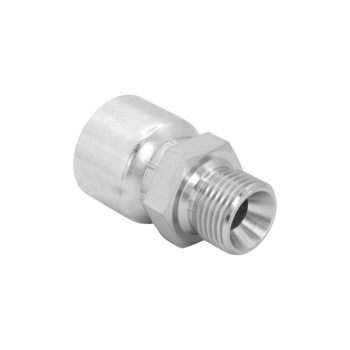 FLEXEQUIP 1/4 inch BSP Male Parallel One Piece Hose Fitting with 60 Degree Cone and 19mm Nut - Allow 2-3 Days