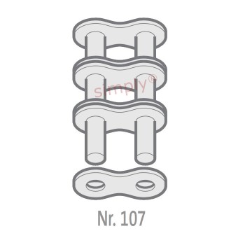 Renold SD 40-3-NO107 ANSI / AS Triplex Chain Outer Link To Be Riveted 1/2 inch Pitch