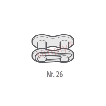 Branded 41-1-NO26 ANSI / AS Narrow Section Simplex Chain Connecting Link With Spring Clip 1/2 inch Pitch