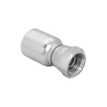 FLEXEQUIP 1/4 inch BSP Female One Piece Hose Fitting with 60 Degree Cone and 19mm Crimp Nut - Allow 2-3 Days