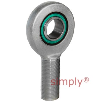 Fluro EAL20D2RS Left Hand Zinc Plated Steel / Steel Maintenance Free Male Plain Rod End M20x1.5 Thread
