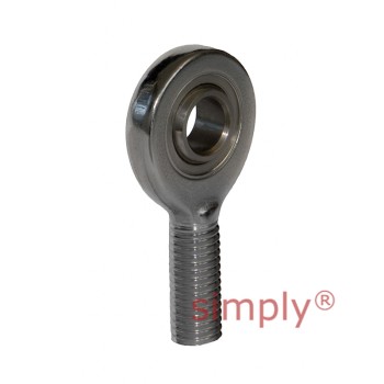 Fluro EA15DNIRO Right Hand Stainless Steel / PTFE Lined Maintenance Free Male Plain Rod End M14 Thread