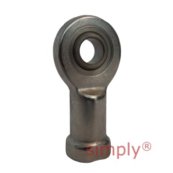 Fluro EI16DNIRO Right Hand Stainless Steel / PTFE Lined Maintenance Free Female Plain Rod End M16 Thread