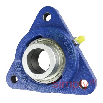 SNR ESFTE206 Metric Three Bolt Cast Iron Triangular Housing Unit with Eccentric Collar Insert 30mm Bore