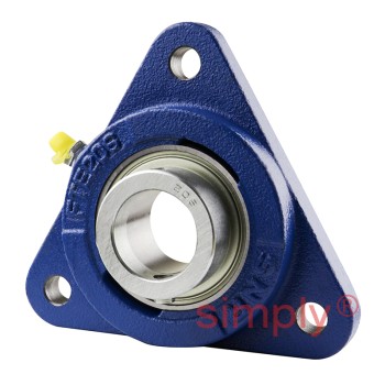 SNR ESFTE207 Metric Three Bolt Cast Iron Triangular Housing Unit with Eccentric Collar Insert 35mm Bore