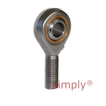 Fluro GALRS05 Left Hand Stainless Steel / Bronze Male Plain Rod End (without lubrication fitting) M5 Thread