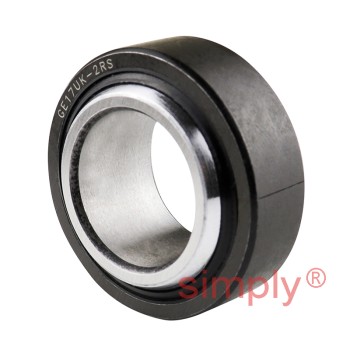 GE17UK2RS Rubber Sealed Spherical Plain Bearing with PTFE Lining 17x30x14x10mm