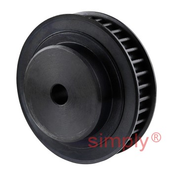 P40-5M-09F - 5mm Pitch 40 Tooth Flanged HTD Type Steel Pilot Bore Timing Pulley for 9mm Wide Belts