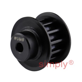 P12-5M-09F - 5mm Pitch 12 Tooth Flanged HTD Type Steel Pilot Bore Timing Pulley for 9mm Wide Belts