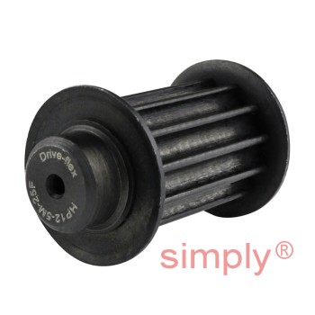 P12-5M-25F - 5mm Pitch 12 Tooth Flanged HTD Type Steel Timing Pulley for 25mm Wide Belts