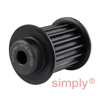 P15-5M-25F - 5mm Pitch 15 Tooth Flanged HTD Type Steel Pilot Bore Timing Pulley for 25mm Wide Belts