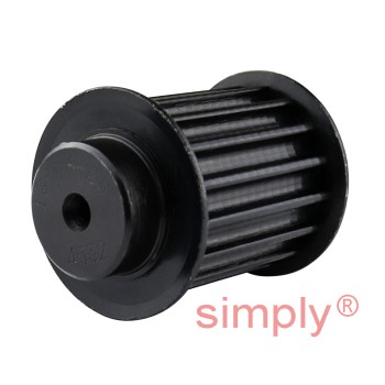 P16-5M-25F - 5mm Pitch 16 Tooth Flanged HTD Type Steel Pilot Bore Timing Pulley for 25mm Wide Belts