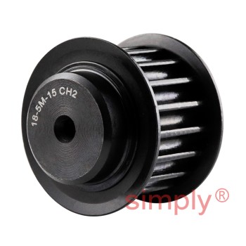 P18-5M-15F - 5mm Pitch 18 Tooth Flanged HTD Type Steel Pilot Bore Timing Pulley for 15mm Wide Belts