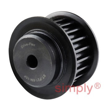 P21-5M-15F - 5mm Pitch 21 Tooth Flanged HTD Type Steel Pilot Bore Timing Pulley for 15mm Wide Belts