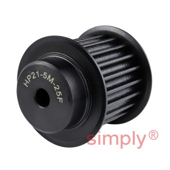 P21-5M-25F - 5mm Pitch 21 Tooth Flanged HTD Type Steel Pilot Bore Timing Pulley for 25mm Wide Belts