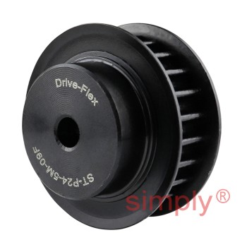 P24-5M-09F - 5mm Pitch 24 Tooth Flanged HTD Type Steel Pilot Bore Timing Pulley for 9mm Wide Belts