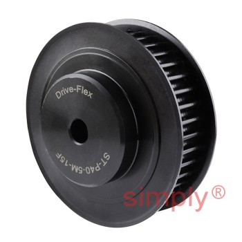 P40-5M-15F - 5mm Pitch 40 Tooth Flanged HTD Type Steel Pilot Bore Timing Pulley for 15mm Wide Belts