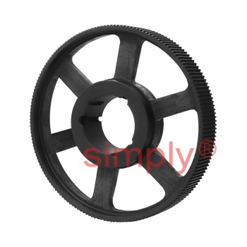 TL80-8M-50 - 8mm Pitch 80 Tooth Flangeless HTD Type Cast Iron Taper Bore Timing Pulley for 50mm Wide Belts