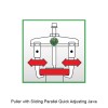KUKKO Series 20-2+S Universal 2-Jaw Puller with Sliding Parallel Narrow Quick Adjusting Jaws 160mm
