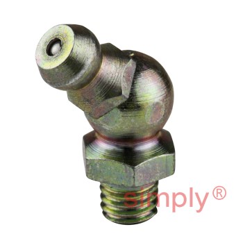 M6x1 Metric Tapered DIN Head-forming Thread Hardened Mild Steel Zinc Plated 45 deg Hydraulic Grease Nipples