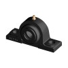 NTN S-UCPX05D1 Metric Cast Iron Two Bolt Pillow / Plummer Block Housing with 25mm Bore Insert with Steel Plate Cover - Open Version - Allow 2-3 Days