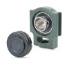 NTN M-SM-UCT207-106D1 Imperial Cast Iron Take Up Unit with 1-3/8 inch Bore Bearing Unit with Steel Plate Cover - Closed Version - Allow 2-3 Days