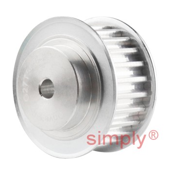 Aluminium Pilot Bore T5 Timing Pulley with Flanges 5mm Pitch 25 Tooth for 16mm Wide Belts