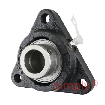 INA PCFTR25XL Three Bolt Cast Iron Triangular Housing Unit with Eccentric Collar Insert 25mm Bore