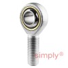 Budget POS8LEC Maintenance Free Left Hand Steel / PTFE Lined Plain Male Rod End 8mm Bore M8x1.25 Thread