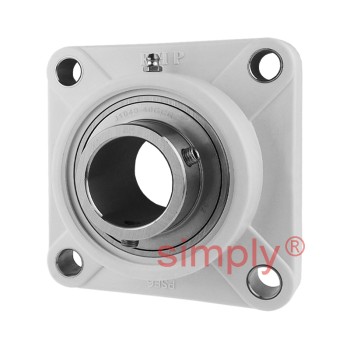 RHP PSF40CR Thermo Plastic Four Bolt Square Flange Housing with 40mm Bore Stainless Insert