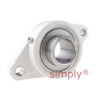 RHP PSFT40CR Thermo Plastic Two Bolt Oval Flange Housing with 40mm Bore Stainless Insert
