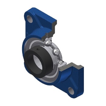 SNR ESF205N Metric Four Bolt Square Cast Iron Flange Housing with Eccentric Collar 25mm Bore - Allow 2-3 Days