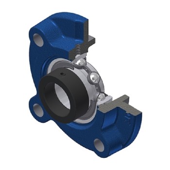 SNR ESFC212 Metric Four Bolt Cast Iron Round Flanged Housing with 60mm Eccentric Collar Insert - Allow 2-3 Days