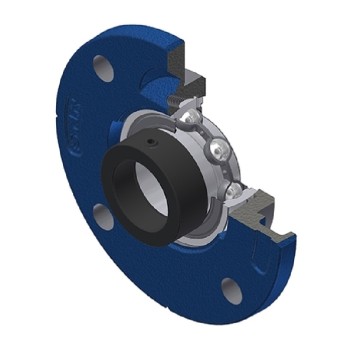 SNR ESFCE204 Metric Four Bolt Cast Iron Round Flanged Housing with 20mm Eccentric Collar Insert - Allow 2-3 Days