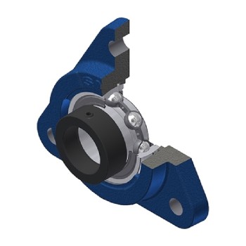 SNR ESFTE204 Metric Three Bolt Cast Iron Triangular Housing Unit with Eccentric Collar Insert 20mm Bore - Allow 2-3 Days