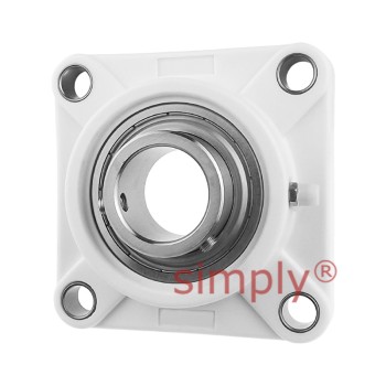 SNR MUCFPL202-10 Imperial Thermoplastic Four Bolt Square Flanged Bracket Housing Unit with 5/8 inch Bore Insert - Allow 2-3 Days